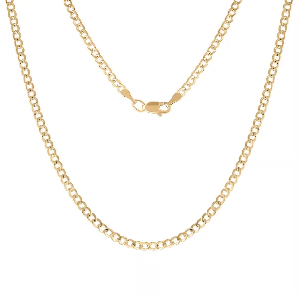 2.2mm Curb Chain Necklace in 10K Yellow Gold 1.40 Grams 18 Inches image number 0