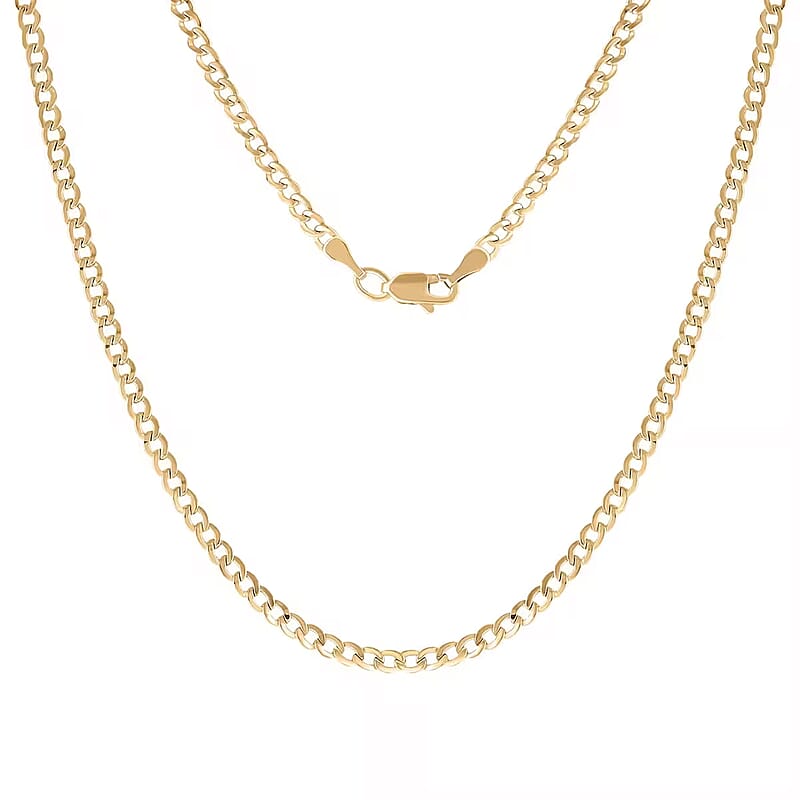 2.2mm Curb Chain Necklace in 10K Yellow Gold 1.48 Grams 20 Inches