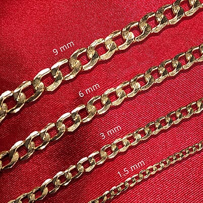 2.2mm Curb Chain Necklace in 10K Yellow Gold 1.75 Grams 24 Inches