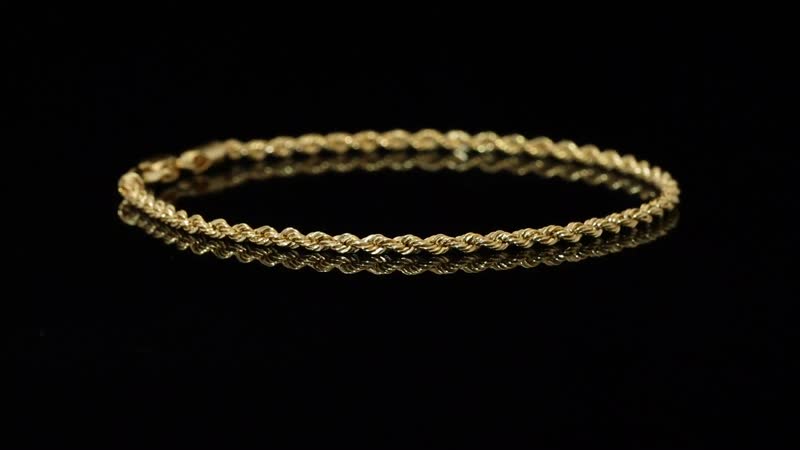 Rope Chain Bracelet in 20K Yellow Gold (6.50 In) 1.30 Grams