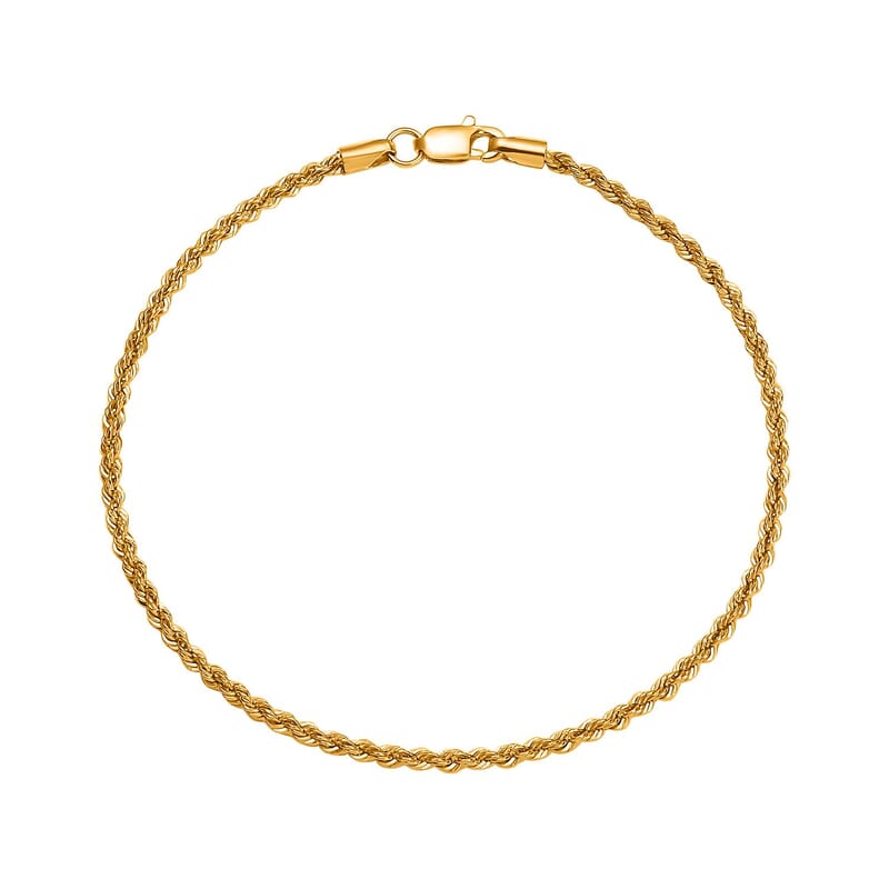 Rope Chain Bracelet in 20K Yellow Gold (7.25 In) 1.40 Grams