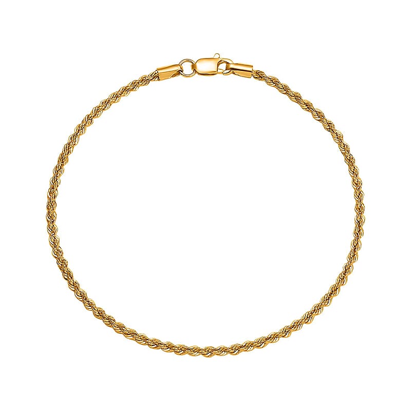 Rope Chain Bracelet in 20K Yellow Gold (7.25 In) 1.40 Grams