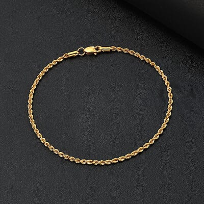Rope Chain Bracelet in 20K Yellow Gold (7.25 In) 1.40 Grams