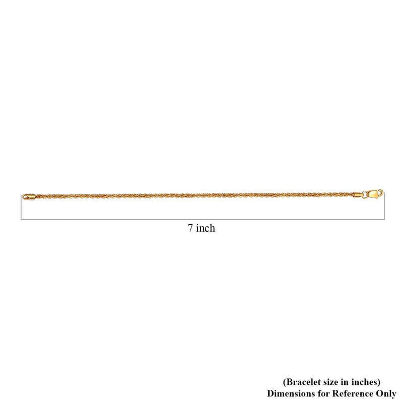 Rope Chain Bracelet in 20K Yellow Gold (7.25 In) 1.40 Grams
