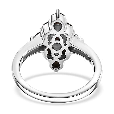 J Francis Embellished with Foilback Amethyst Crystal by Swarovski Ring in Platinum Bond (Size 7.0)