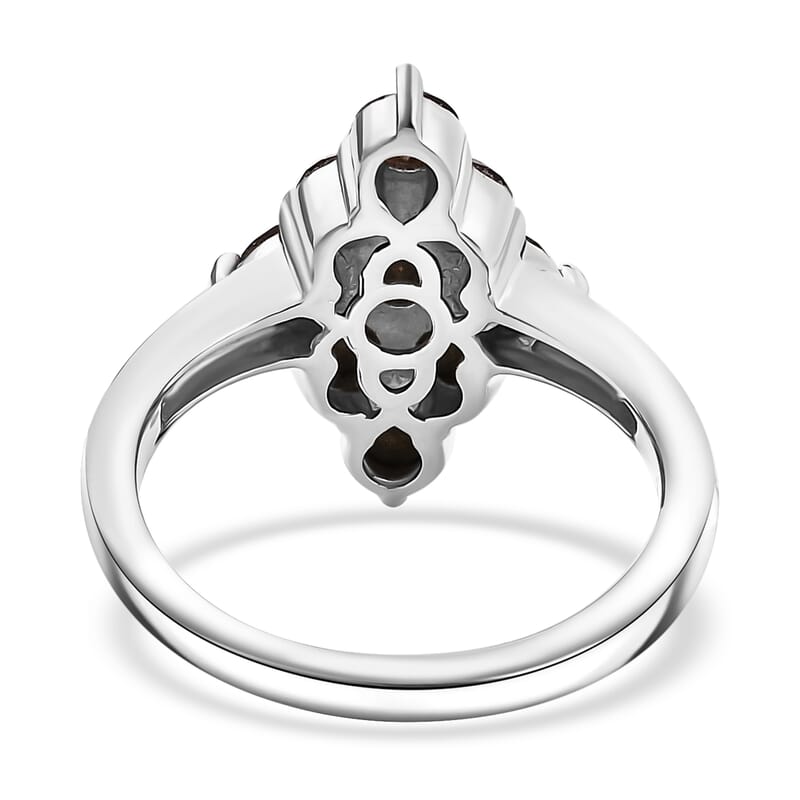 J Francis Embellished with Foilback Amethyst Crystal by Swarovski Ring in Platinum Bond (Size 7.0)