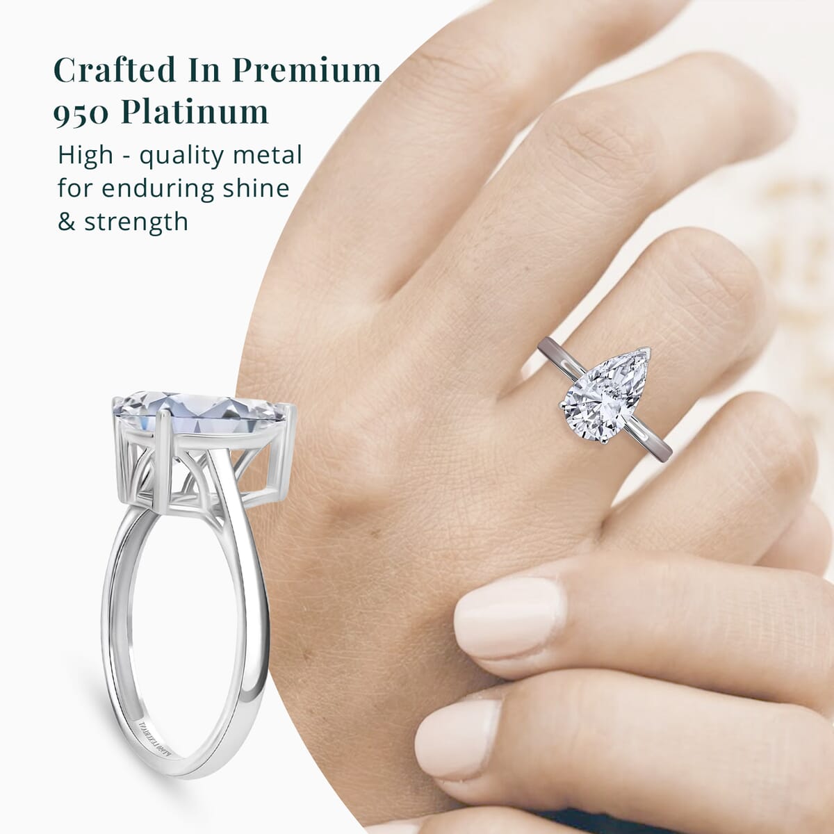 IGI Certified Luxuriant Lab Grown Diamond F VS2 3.00 ctw Solitaire Ring in 950 Platinum (Del. in 10-12 Days) image number 4