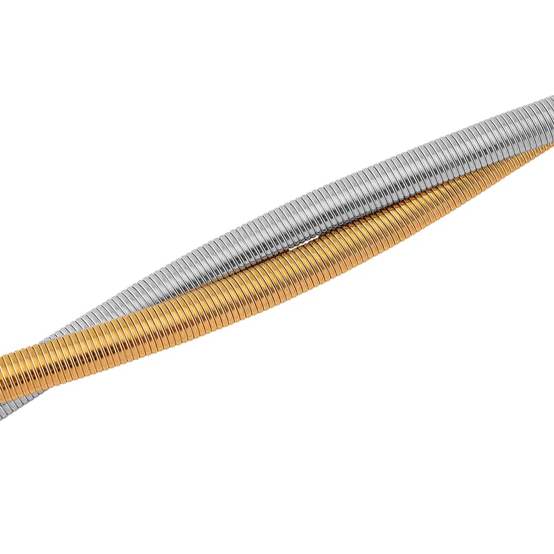 2 Row Choker Necklace in ION Plated YG and Stainless Steel 16-20 Inches