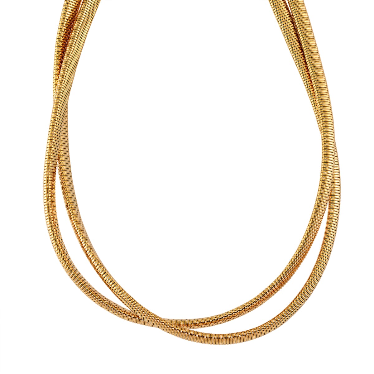 2 Row Choker Necklace in ION Plated YG Stainless Steel 16-20 Inches image number 2