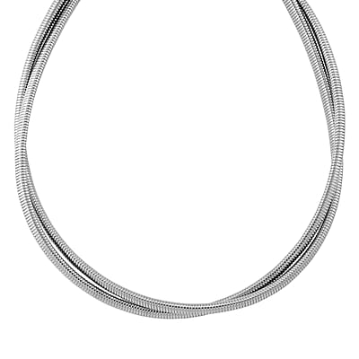 2 Row Choker Necklace in Stainless Steel 16-20 Inches
