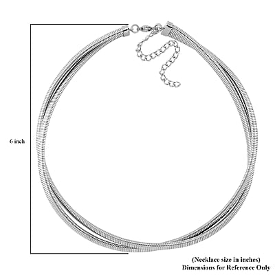 2 Row Choker Necklace in Stainless Steel 16-20 Inches