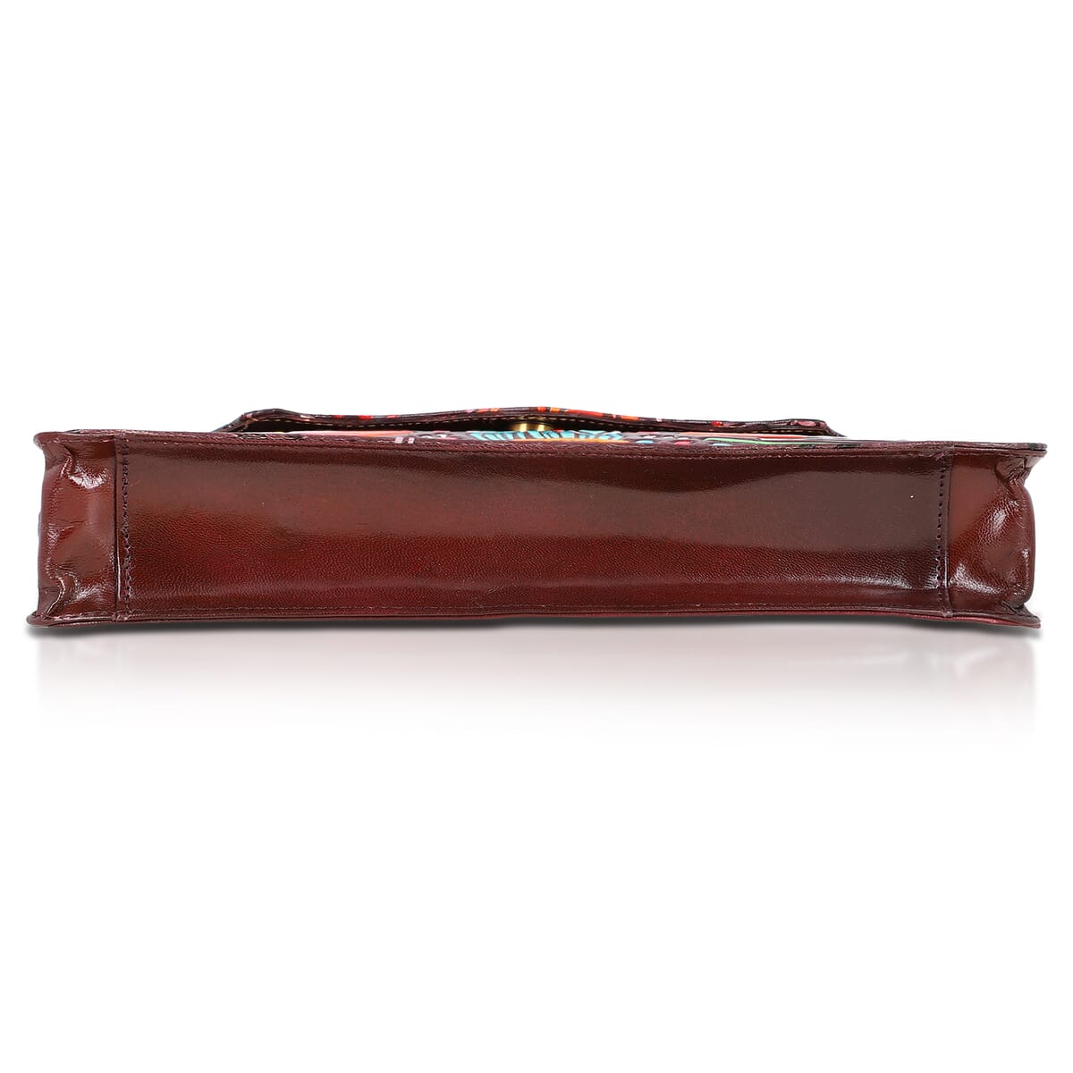 Sukriti Maroon Genuine Leather Hand Painted Tooled Crossbody Bag image number 7