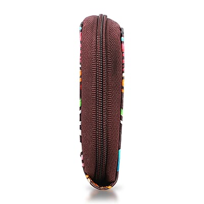 La Marey Maroon RFID Protected Tooled Leather Women's Wallet