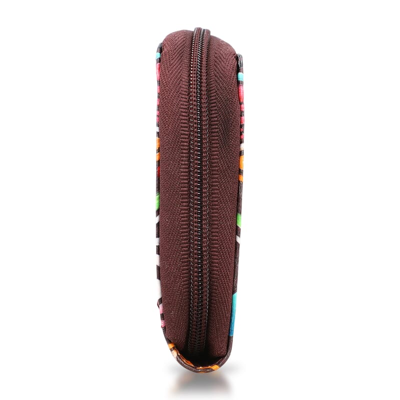 La Marey Maroon RFID Protected Tooled Leather Women's Wallet