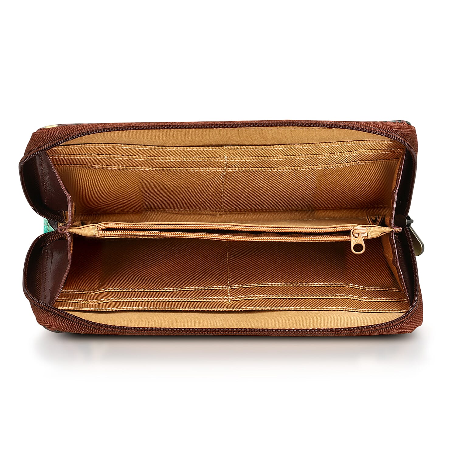 La Marey Brown RFID Protected Tooled Leather Women's Wallet