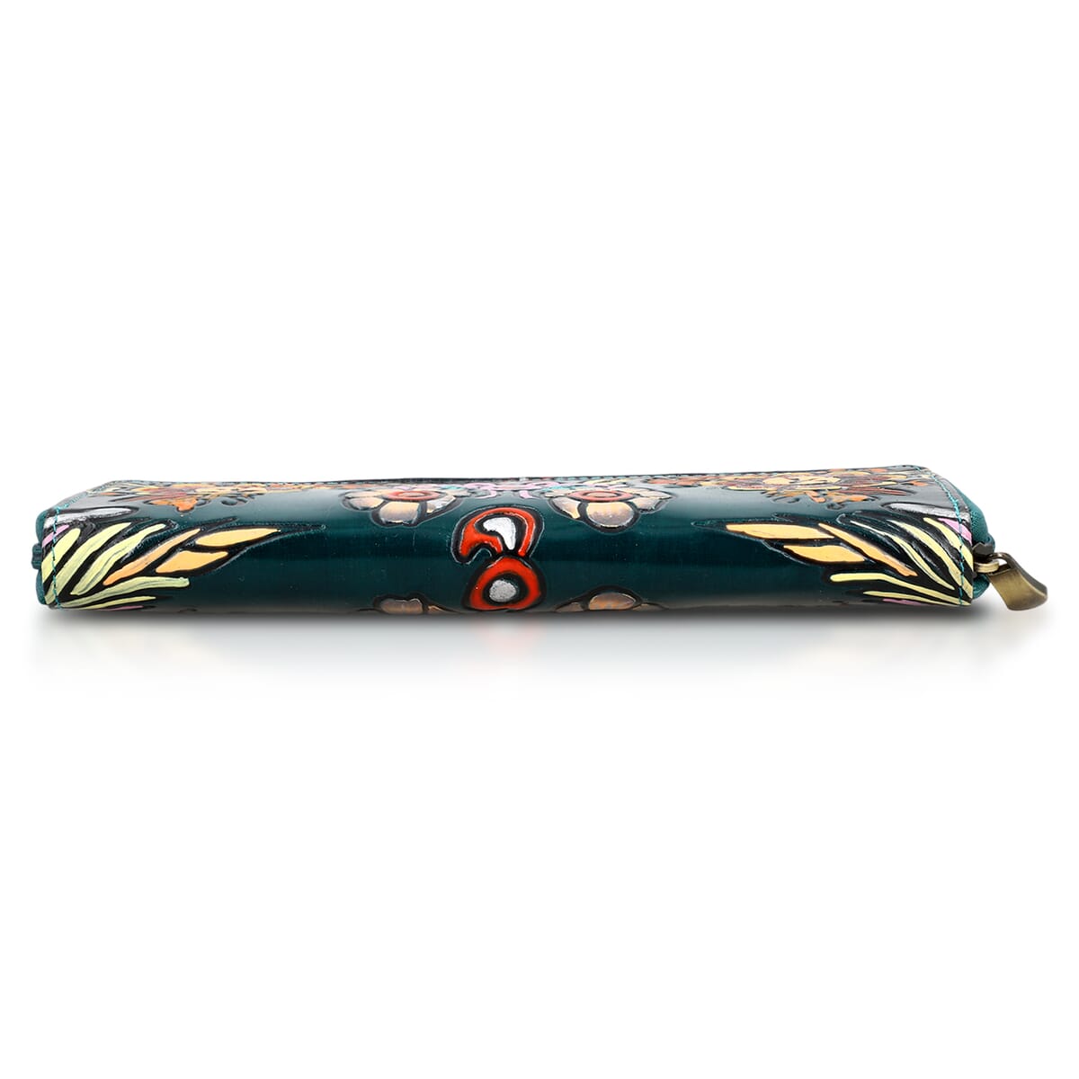Sukriti Green RFID Protected Tooled Leather Women's Wallet image number 7