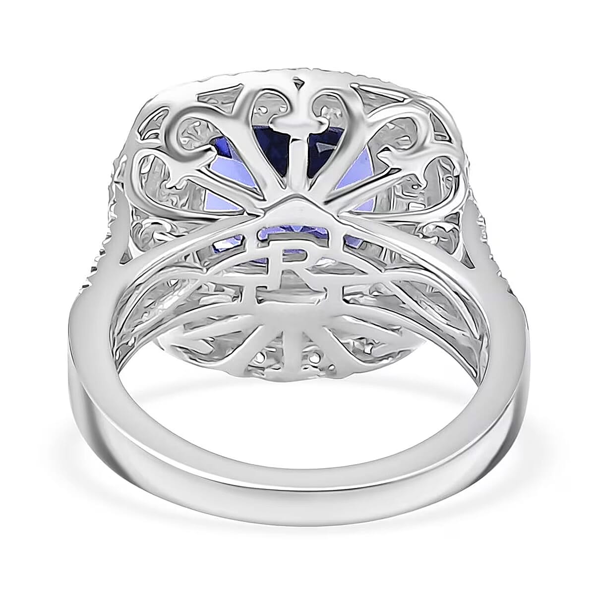Certified & Appraised Rhapsody AAAA Tanzanite and E-F VS Diamond 6.38 ctw Ring in 950 Platinum (Size 11.0) 10.25 Grams image number 7