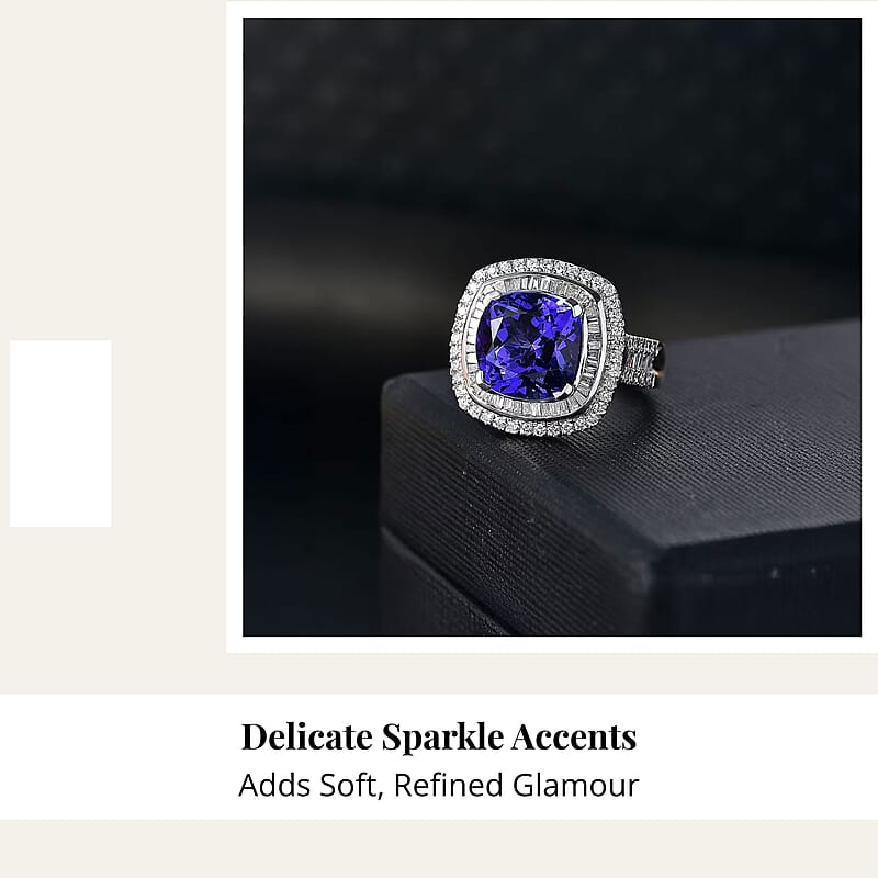 Rhapsody AAAA Tanzanite and E-F VS Diamond 6.38 ctw Ring in 950 Platinum (Size 6.0) 10.25 Grams