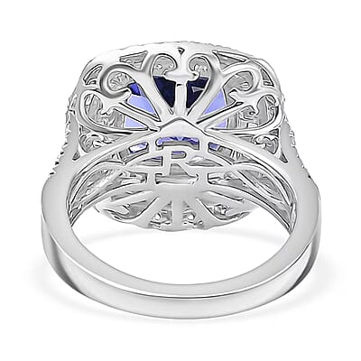 Rhapsody AAAA Tanzanite and E-F VS Diamond 6.38 ctw Ring in 950 Platinum (Size 6.0) 10.25 Grams