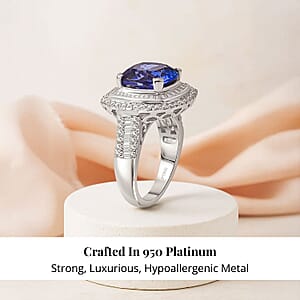 Rhapsody AAAA Tanzanite and E-F VS Diamond 6.38 ctw Ring in 950 Platinum (Size 8.0) 10.25 Grams