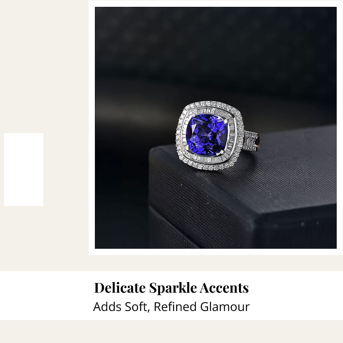 Certified & Appraised Rhapsody AAAA Tanzanite and E-F VS Diamond 6.38 ctw Ring in 950 Platinum (Size 8.5) 10.25 Grams image number 5