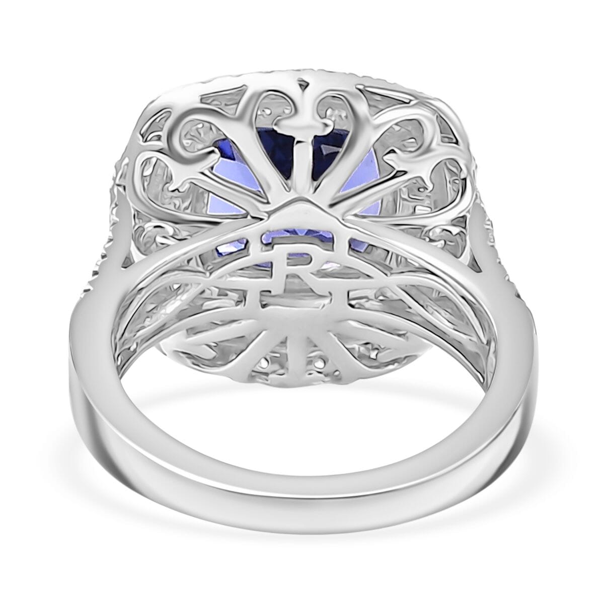 Certified & Appraised Rhapsody AAAA Tanzanite and E-F VS Diamond 6.38 ctw Ring in 950 Platinum (Size 9.0) 10.25 Grams image number 4
