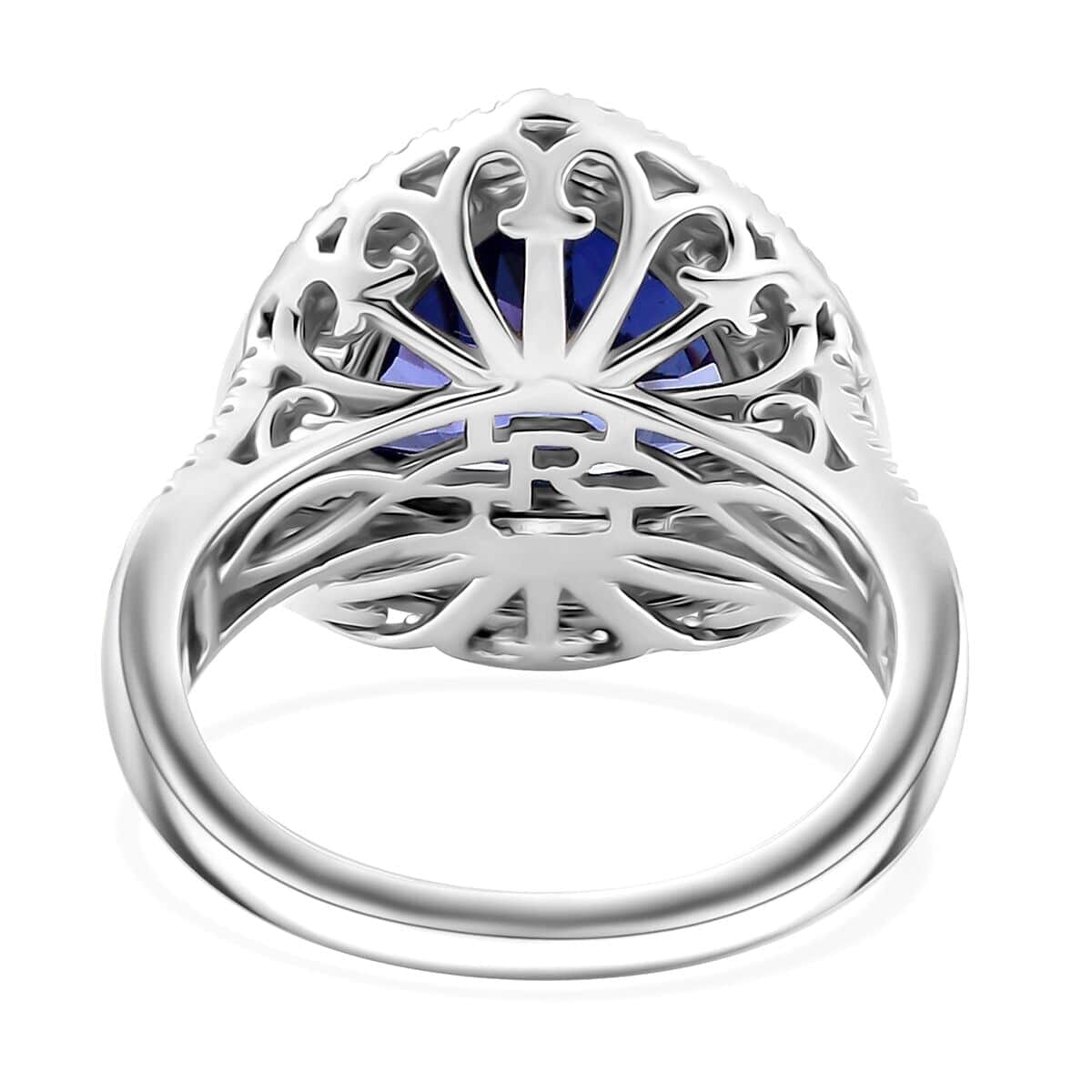 Certified & Appraised Rhapsody AAAA Tanzanite and E-F VS Diamond 6.40 ctw Ring in 950 Platinum (Size 10.5) 11.70 Grams image number 4