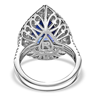 Certified & Appraised Rhapsody AAAA Tanzanite and E-F VS2 Diamond 6.32 ctw Ring in 950 Platinum (Size 10.0) 9.55 Grams