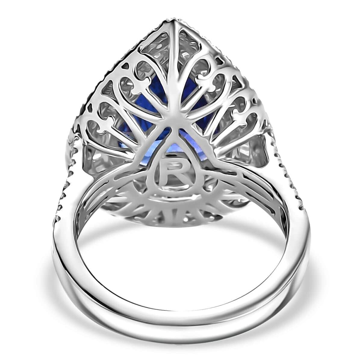 Certified & Appraised Rhapsody AAAA Tanzanite and E-F VS2 Diamond 6.32 ctw Ring in 950 Platinum (Size 6.0) 9.55 Grams image number 4