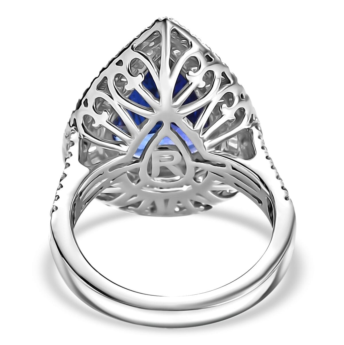 Certified & Appraised Rhapsody AAAA Tanzanite and E-F VS2 Diamond 6.32 ctw Ring in 950 Platinum (Size 9.0) 9.55 Grams image number 4