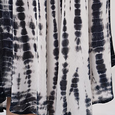 Tamsy Black Tie Dye Umbrella Dress with Sleeves - One Size Fits Most
