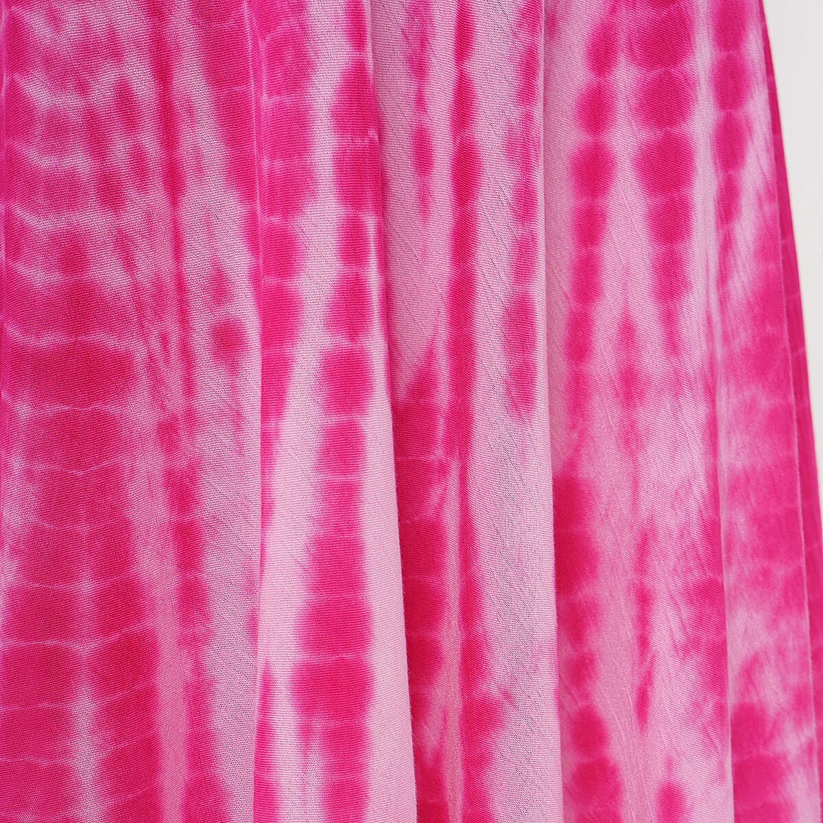 Tamsy Pink Tie Dye Umbrella Dress with Sleeves - One Size Fits Most image number 5