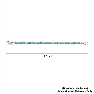 D'Joy Larimar and Betroka Blue Apatite 14.30 ctw Octopus Bracelet in Rhodium Over Sterling Silver (7.25 In)