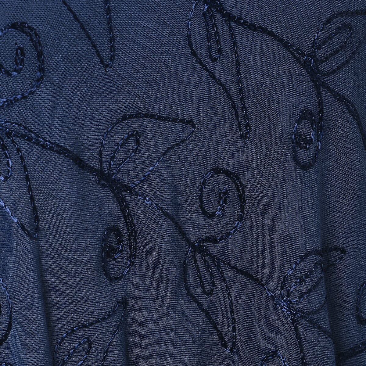 TAMSY Navy Sleeveless Solid Embroidered Umbrella Dress - One Size Fits Most image number 6