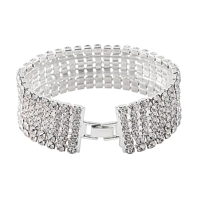 Austrian Crystal Bracelet in Silvertone (7.50 In)