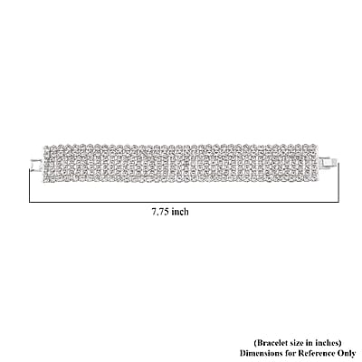 Austrian Crystal Bracelet in Silvertone (7.50 In)