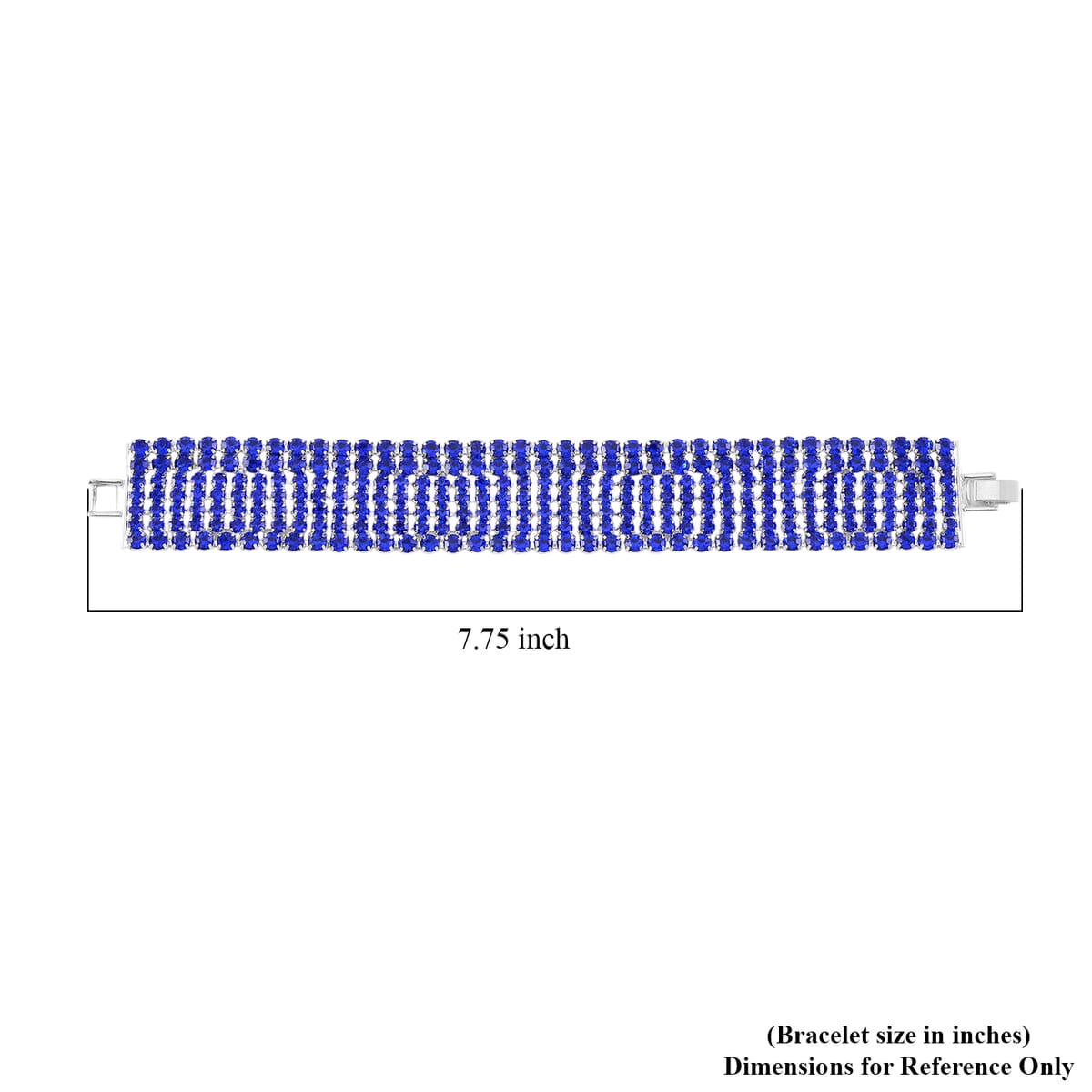 Sapphire Blue Austrian Crystal Bracelet in Silvertone (7.50 In) image number 3