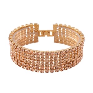 Champagne Austrian Crystal Bracelet in Goldtone (7.50 In)