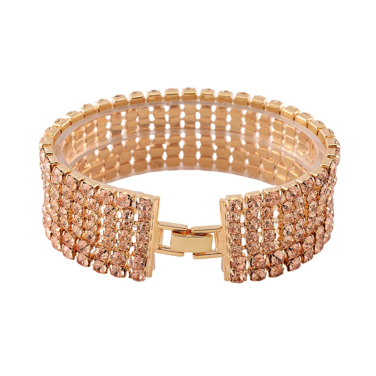 Champagne Austrian Crystal Bracelet in Goldtone (7.50 In) image number 2