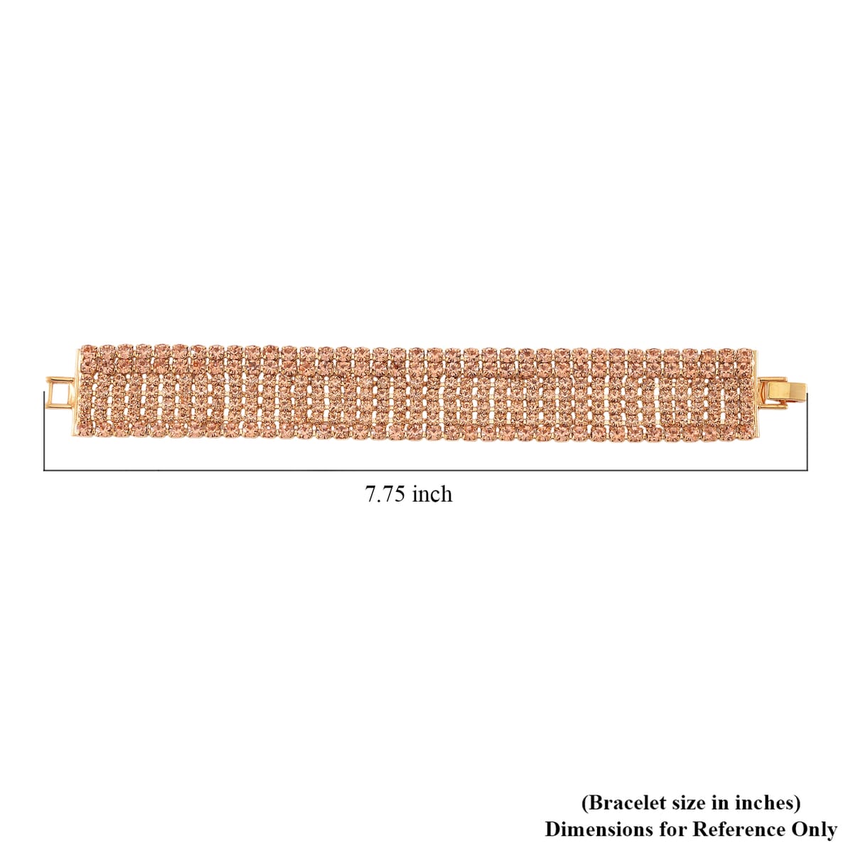 Champagne Austrian Crystal Bracelet in Goldtone (7.50 In) image number 3