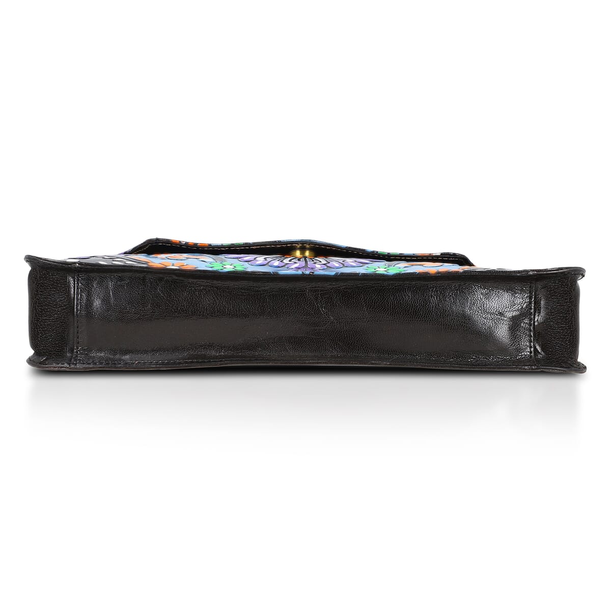 Sukriti Black Genuine Leather Hand Painted Tooled Crossbody Bag  image number 7