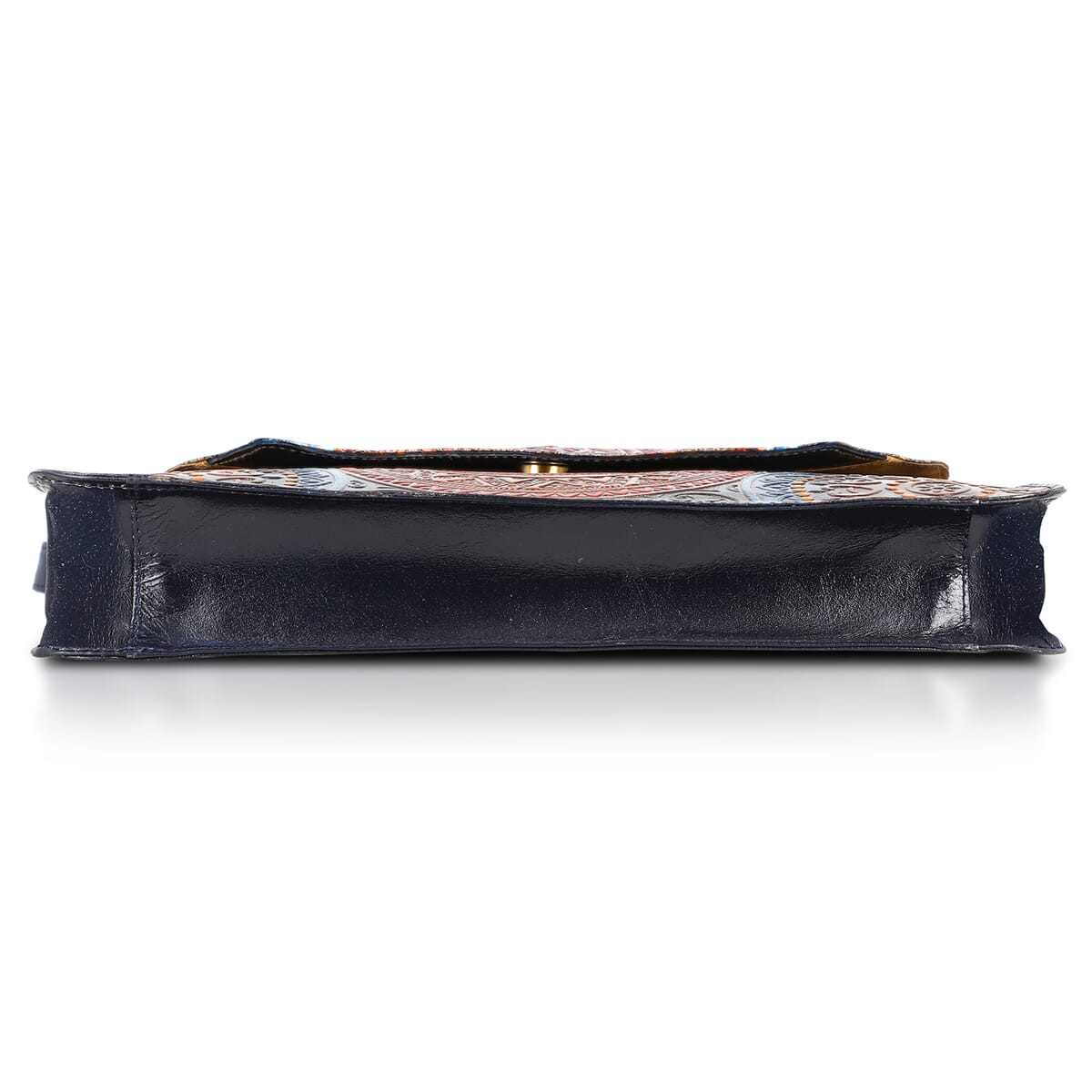 Sukriti Navy Genuine Leather Hand Painted Tooled Crossbody Bag  image number 7