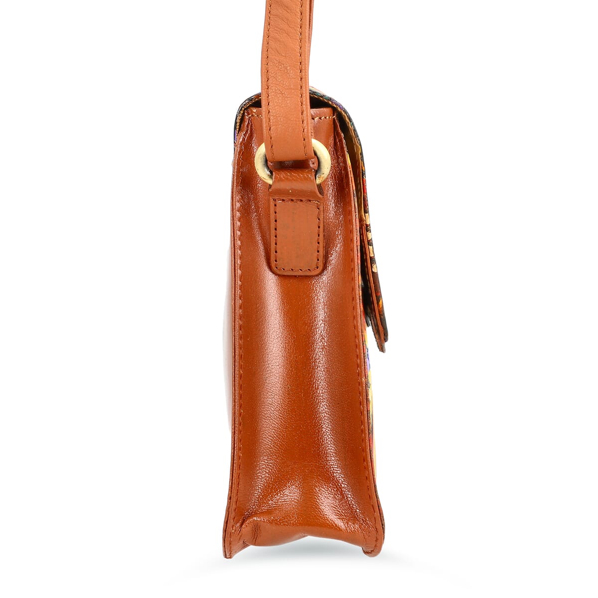 Sukriti Tan Genuine Leather Hand Painted Tooled Crossbody Bag  image number 5
