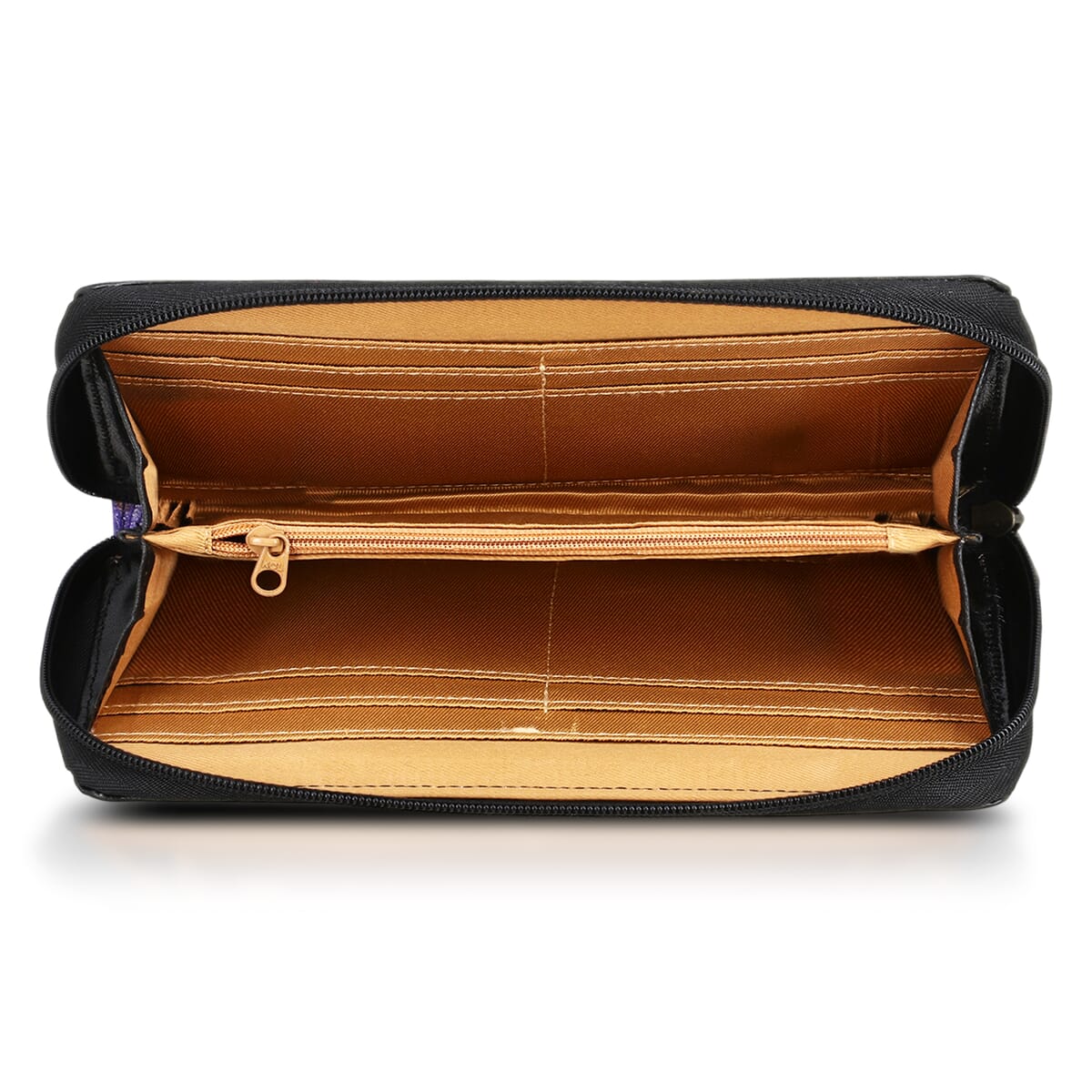 Sukriti Black RFID Protected Tooled Leather Women's Wallet  image number 9