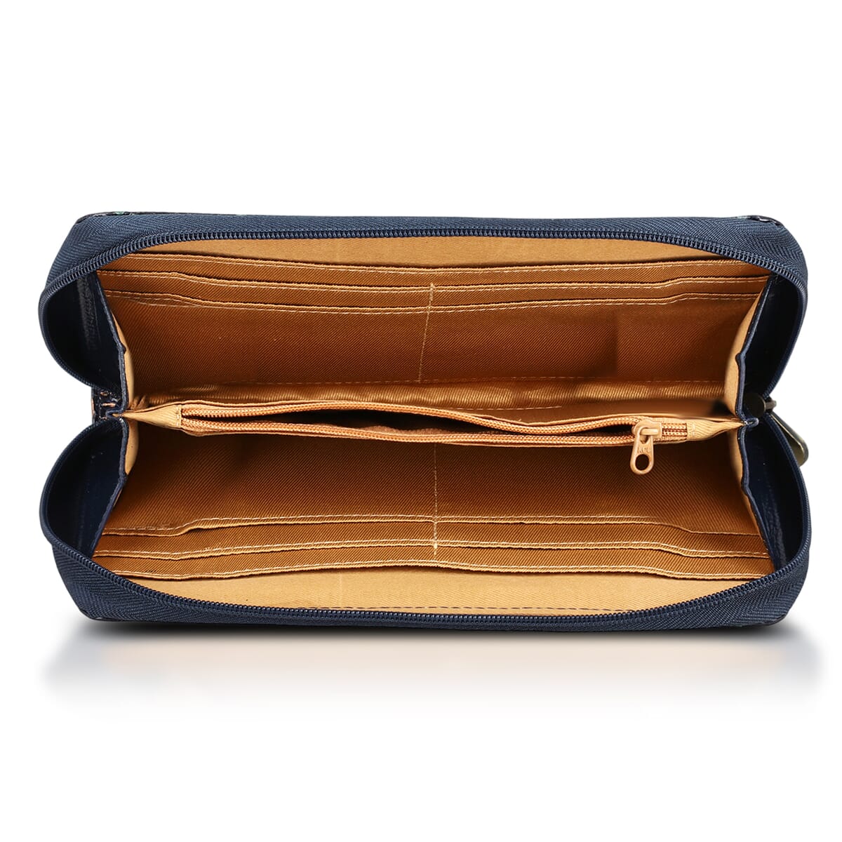Sukriti Navy RFID Protected Tooled Leather Women's Wallet  image number 8