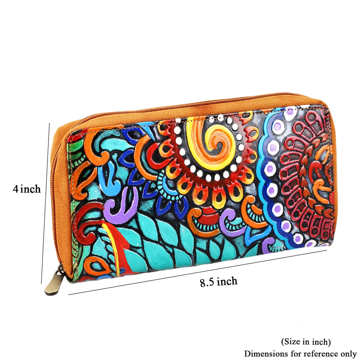 Sukriti Tan RFID Protected Tooled Leather Women's Wallet image number 2