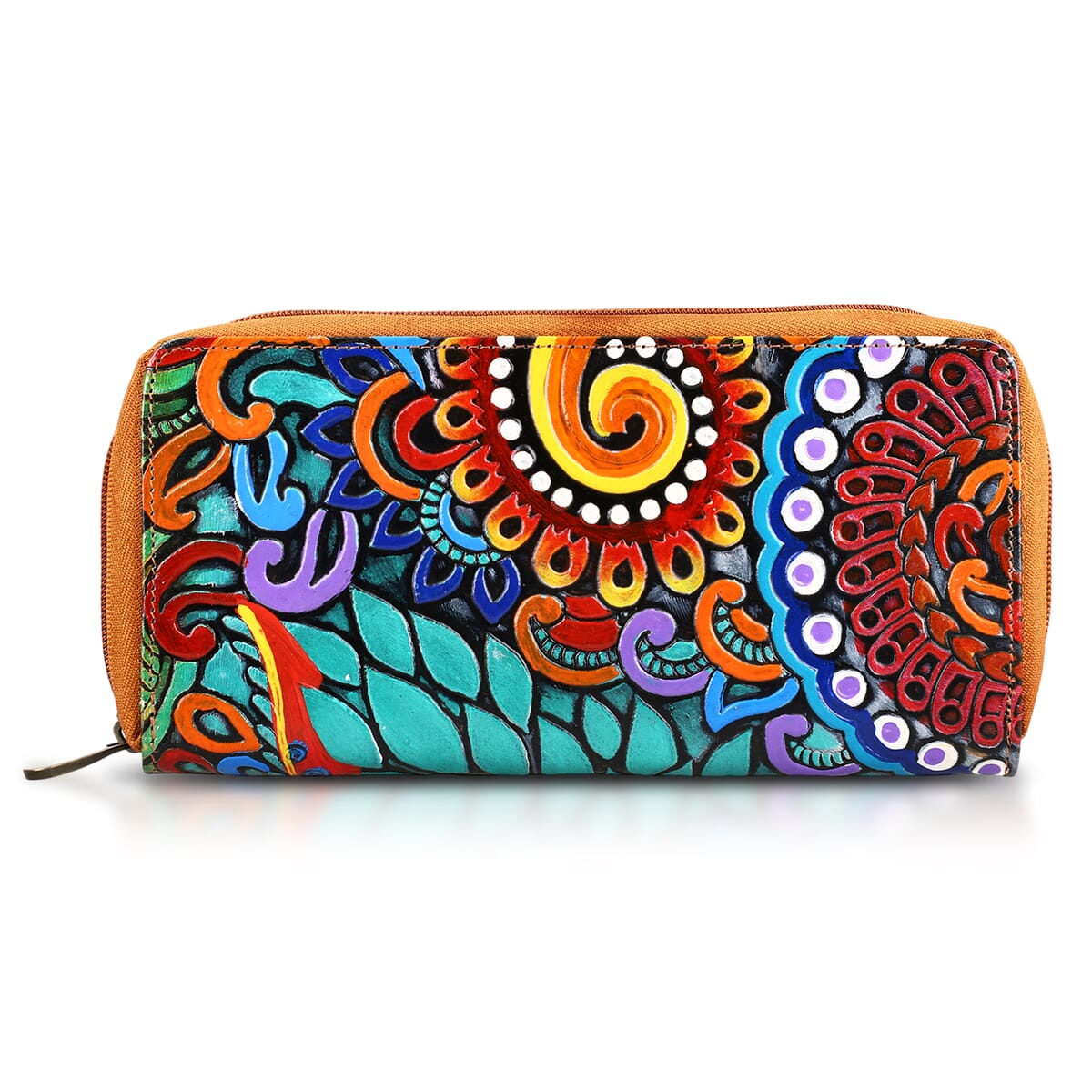 Sukriti Tan RFID Protected Tooled Leather Women's Wallet image number 6