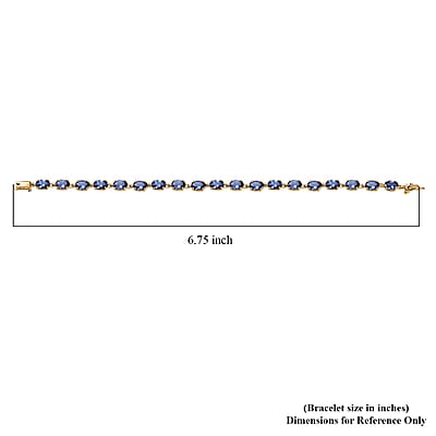 Luxoro AAA Tanzanite 9.10 ctw Tennis Bracelet in 10K Yellow Gold (6.50 In)
