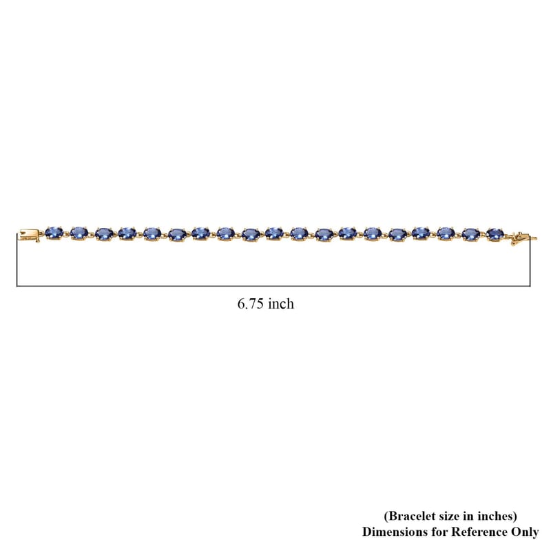 Luxoro AAA Tanzanite 9.10 ctw Tennis Bracelet in 10K Yellow Gold (6.50 In)