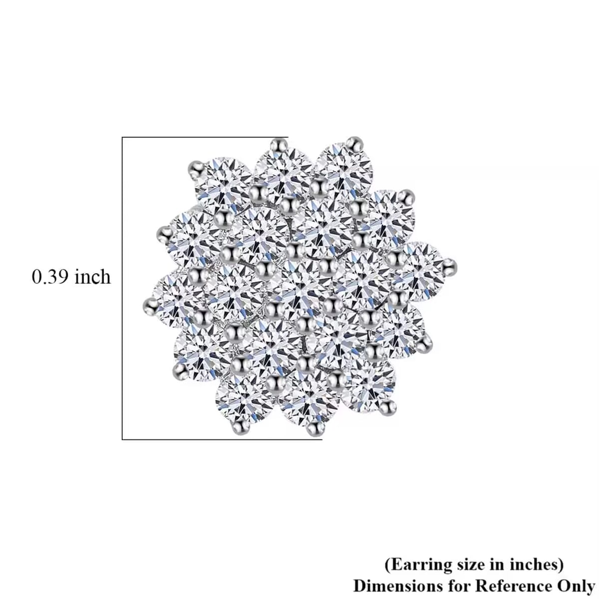 Luxuriant Lab Grown Diamond G-H SI 1.10 ctw Snowflake Earrings in Platinum Over Sterling Silver image number 7